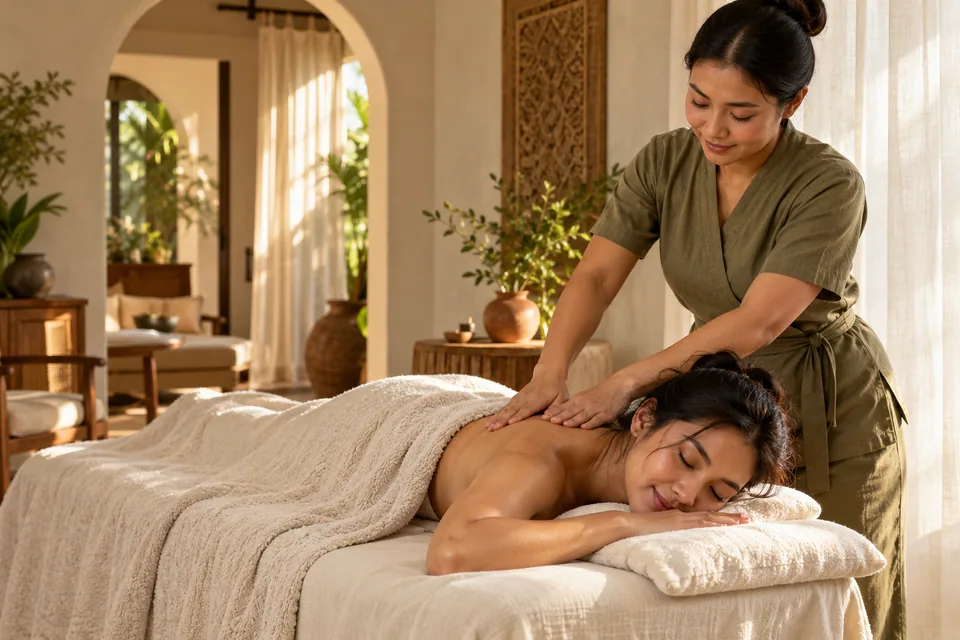 Illustration of a relaxing massage at a customer's location